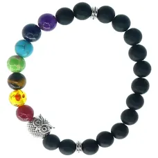 Браслет с подвеской на Мудрость (Сова) камень, 8 мм BX036