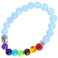 Браслет 7 чакр с Буддой, 8 мм, камень BX037