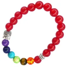 Браслет 7 чакр с Буддой, 8 мм, камень BX038