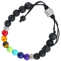 Браслет 7 чакр с Деревом жизни, 8 мм, камень BX043
