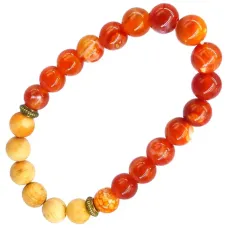 Браслет камень, дерево, 8 мм BX048