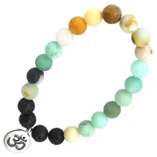 Браслет с подвеской на Просветление (Ом) камень, 8 мм BX050