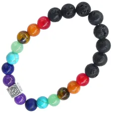 Браслет с подвеской на Просветление (Ом) камень, 8 мм BX075