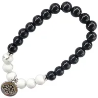 Браслет с подвеской на Гармонию (Лотос) камень, 8 мм BX065