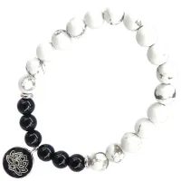 Браслет с подвеской на Гармонию (Лотос) камень, 8 мм BX066