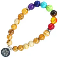 Браслет с подвеской на Гармонию (Лотос) камень, 8 мм BX078