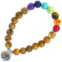 Браслет с подвеской на Просветление (Ом) камень, 8 мм BX080