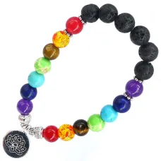 Браслет с подвеской на Гармонию (Лотос) камень, 8 мм BX084