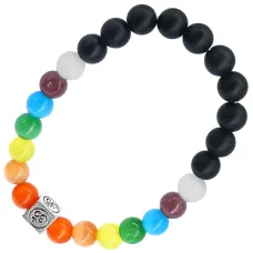 Браслет с подвеской на Просветление (Ом) камень, 8 мм BX092