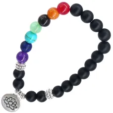 Браслет с подвеской на Гармонию (Лотос) камень, 8 мм BX096