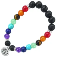 Браслет с подвеской на Гармонию (Лотос) камень, 8 мм BX098