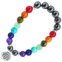 Браслет с подвеской на Гармонию (Лотос) камень, 8 мм BX100