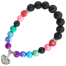 Браслет с подвеской на Любовь (Сердце) камень, 8 мм BX122