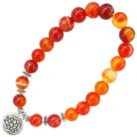 Браслет с подвеской на Гармонию (Лотос) камень, 8 мм BX124