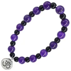 Браслет с подвеской на Просветление (Ом) камень, 8 мм, 6 мм BX130