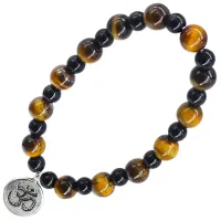 Браслет с подвеской на Просветление (Ом) камень, 8 мм, 6 мм BX131