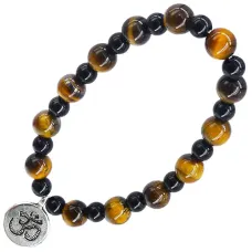 Браслет с подвеской на Просветление (Ом) камень, 8 мм, 6 мм BX131