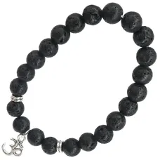 Браслет с подвеской на Просветление (Ом) камень, 8 мм BX144