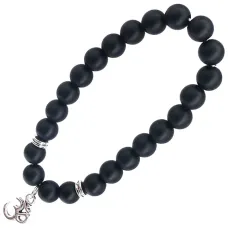 Браслет с подвеской на Просветление (Ом) камень, 8 мм BX145