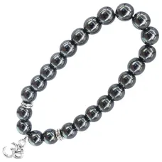 Браслет с подвеской на Просветление (Ом) камень, 8 мм BX146