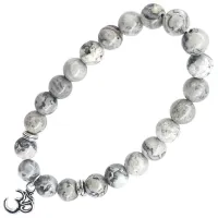 Браслет с подвеской на Просветление (Ом) камень, 8 мм BX148