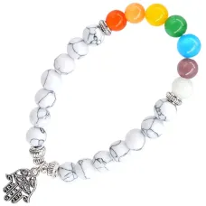 Браслет с подвеской на Защиту от сглаза (Хамса) камень, 8 мм BX091