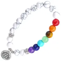 Браслет с подвеской на Гармонию (Лотос) камень,8мм BX097