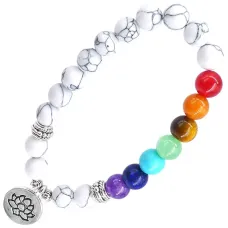 Браслет с подвеской на Гармонию (Лотос) камень,8мм BX097