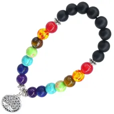 Браслет с подвеской на Развитие (Дерево Жизни) камень, 8мм BX150