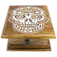 Шкатулка резная Череп 15х15х8,5см в ассорт. L075-2