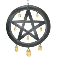 Подвеска Пентаграмма с колокольчиками 40х24см, металл R371-13