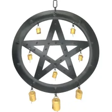 Подвеска Пентаграмма с колокольчиками 40х24см, металл R371-13