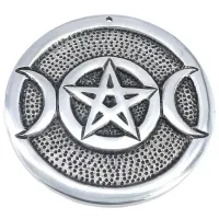 Подставка для благовоний Луна с пентаграммой 9 см металл R421-23