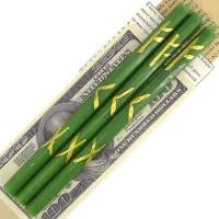 Свечи восковые Денежный маяк привлечение денег 18 см, 3 шт MIRO-10-02