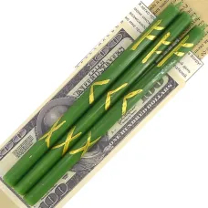 Свечи восковые Денежный маяк привлечение денег 18 см, 3 шт MIRO-10-02