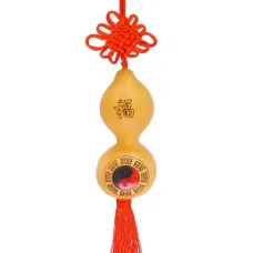 Подвеска Тыква-горлянка (плод 9см) с узлом удачи, 30см E151-1