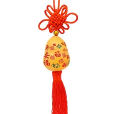 Подвеска Тыква-горлянка (плод 5см) с узлом удачи, 25см E151-2