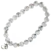 Браслет с подвеской на Просветление (Ом) камень,8мм BX147