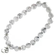 Браслет с подвеской на Просветление (Ом) камень,8мм BX147