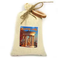 Можжевельник в рогожке с можжевеловой плашкой Мешочек любви 9х13 см KR033