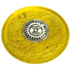 Подставка для благовоний круглая Солнце 12 см, дерево, металл R288-4