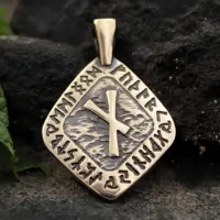 Амулет № 10 Руна Наутиз, бронза, 30*22мм (Рн 010) BV11-10