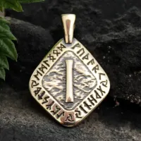 Амулет № 11 Руна Иса, бронза, 30*22мм (Рн 011) BV11-11