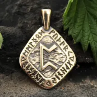 Амулет № 14 Руна Перто, бронза, 30*22мм (Рн 014) BV11-14