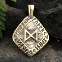 Амулет № 24 Руна Дагаз, бронза, 30*22мм (Рн 024) BV11-24