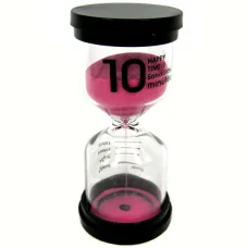 Песочные часы на 10 минут, розовые, 10х4 см, стекло, пластик M066-11-Р