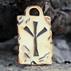 Амулет № 15, Руна Альгиз, бронза, 17*28мм (Р 015) BV09-15