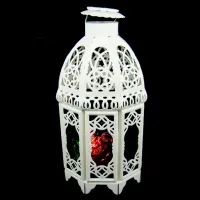 Подсвечник Фонарь подвесной металл 21см белый M271-16