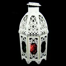 Подсвечник Фонарь подвесной металл 21см белый M271-16