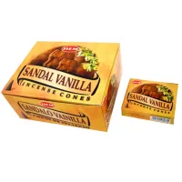 Благовония конусные HEM Sandal Vanilla САНДАЛ ВАНИЛЬ блок 12 штук